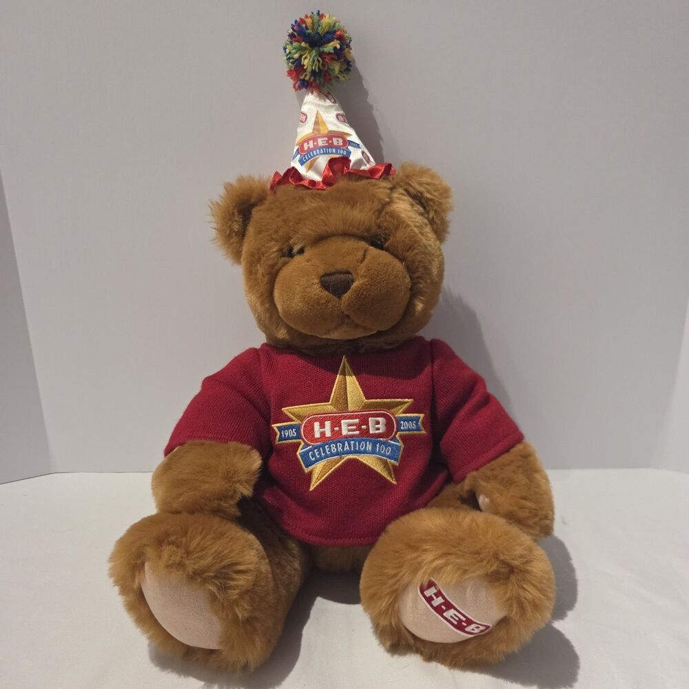 HEB 2005 Celebration 100 Years Plush Teddy Bear  1905-2005 Vintage
